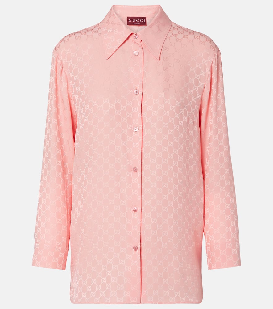 Gucci Long Sleeve Shirt Regular Collar In Pink