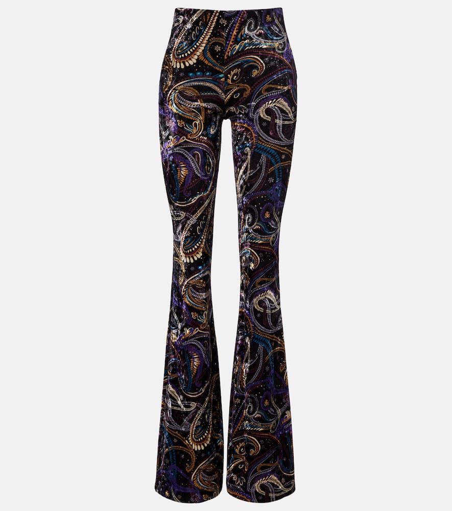 Etro Paisley Flared Pants In Black