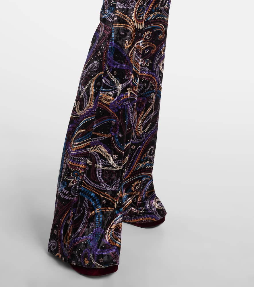 Etro Paisley Flared Pants In Black