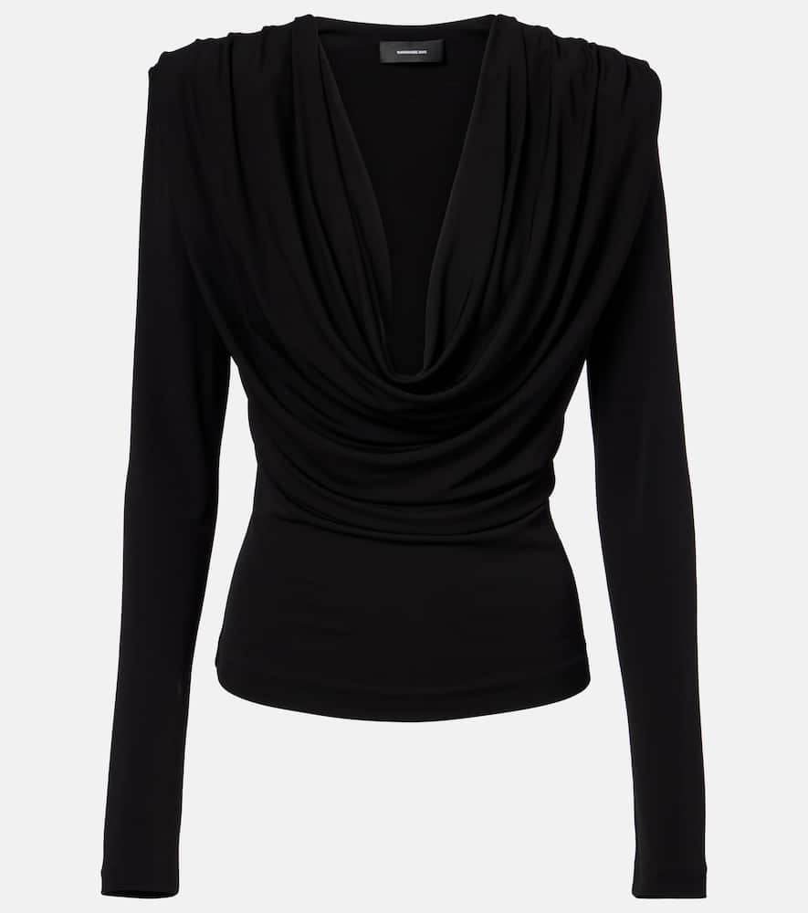 Wardrobe.nyc Wardrobe. Nyc Draped Jersey Top In Black