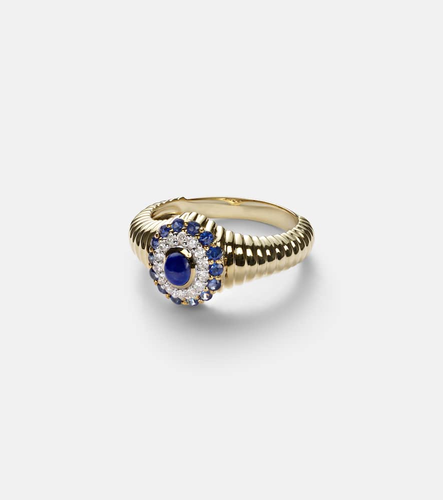 Yvonne Léon Berlingot Pompadour Baby 9kt Ring With Gemstones In Gold