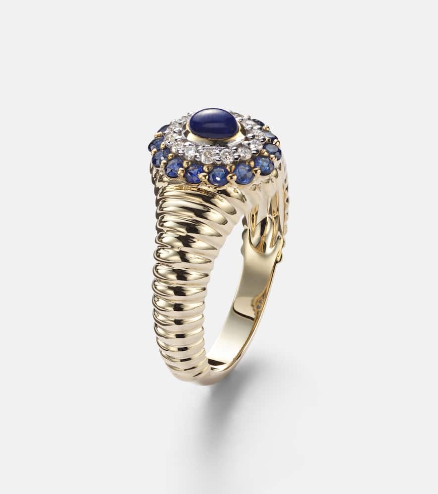 Yvonne Léon Berlingot Pompadour Baby 9kt Ring With Gemstones In Gold