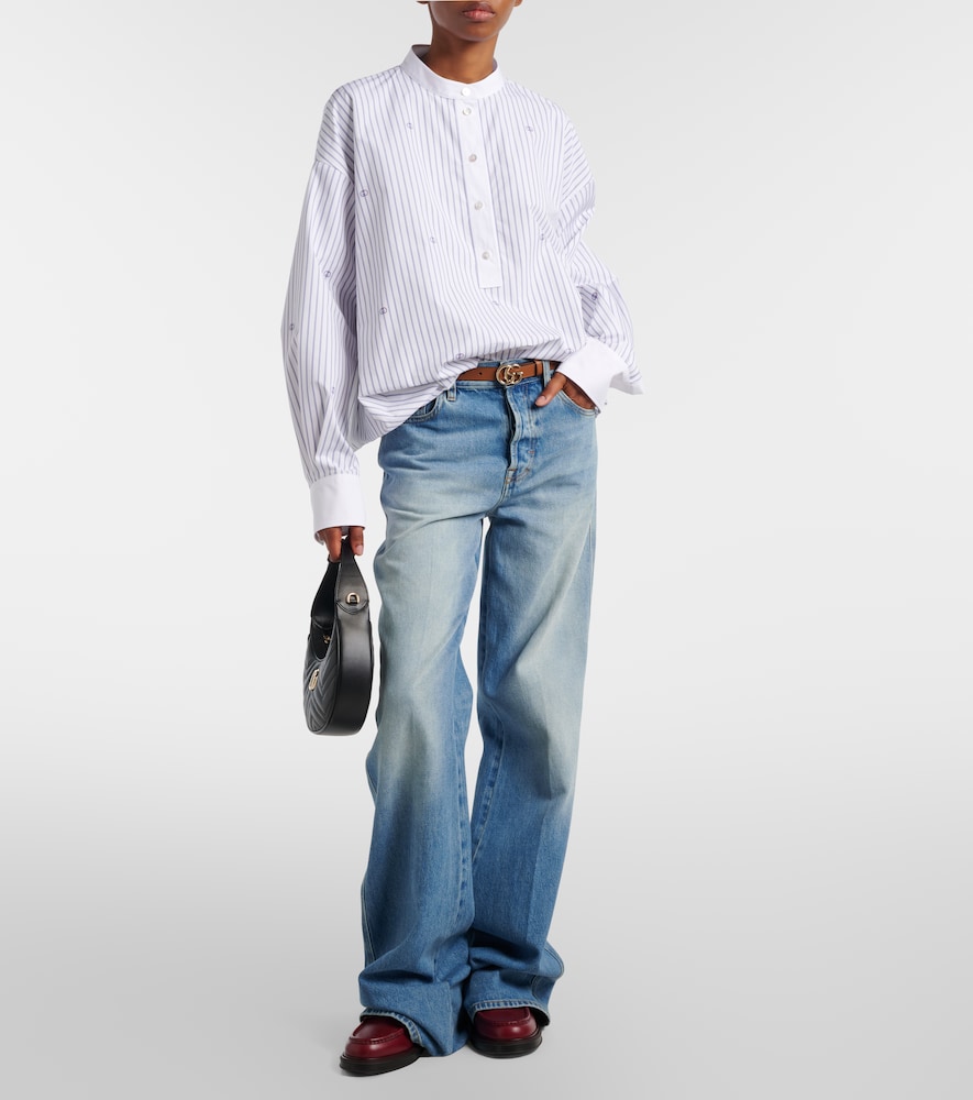 Gucci Interlocking G pinstripe cotton shirt