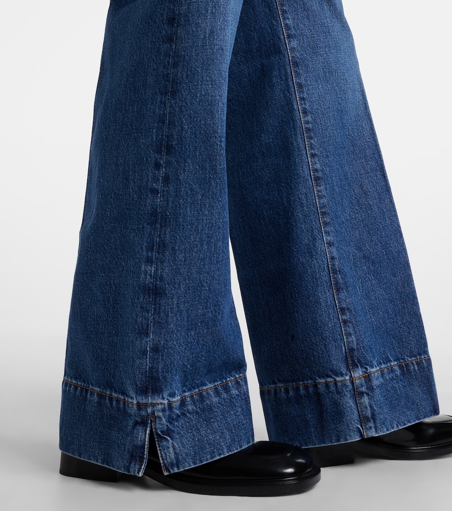 Frame The Pixie High-rise Flared Jeans In Blue