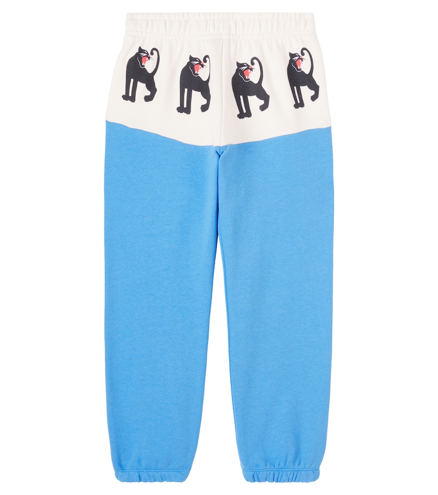 Mini Rodini Blue Panther Printed Cotton Sweatpants M 24/36 - Mytheresa