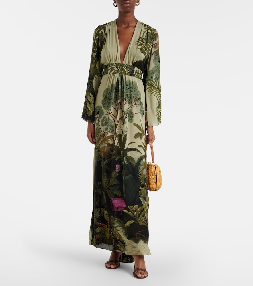 Johanna Ortiz Printed silk maxi dress