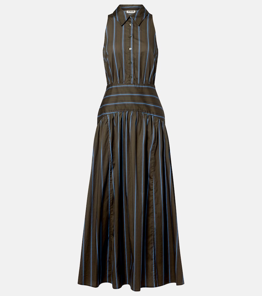 Staud Romy striped cotton midi dress