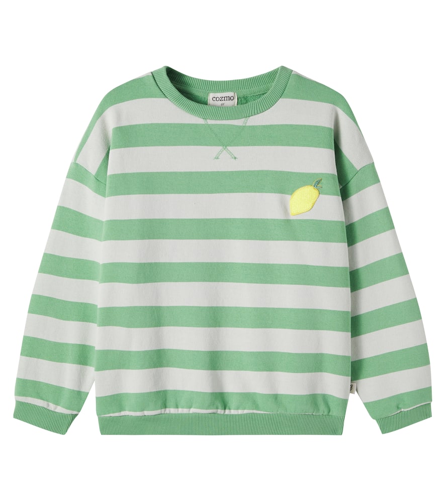 Cozmo Kids' Dan Striped Cotton Fleece Sweatshirt In Multi