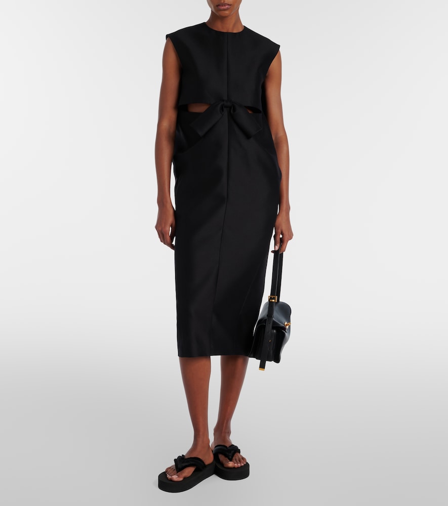 Balenciaga Cutout crêpe satin midi dress