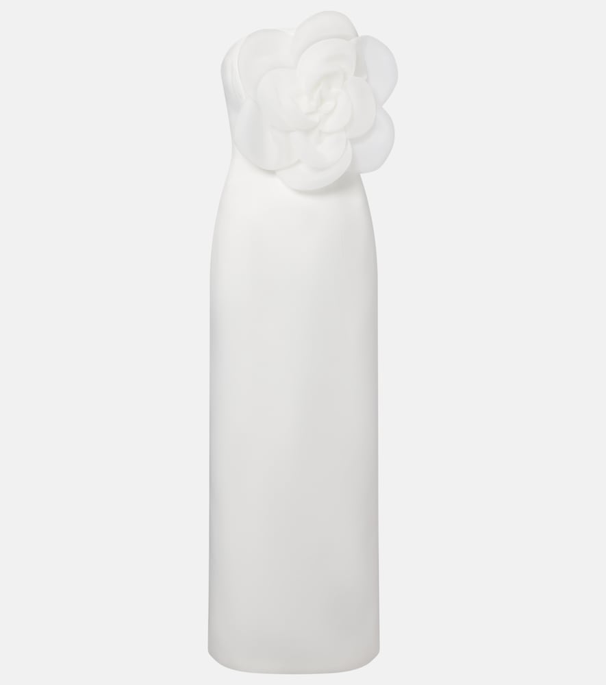 Leo Lin Floral-appliqué maxi dress