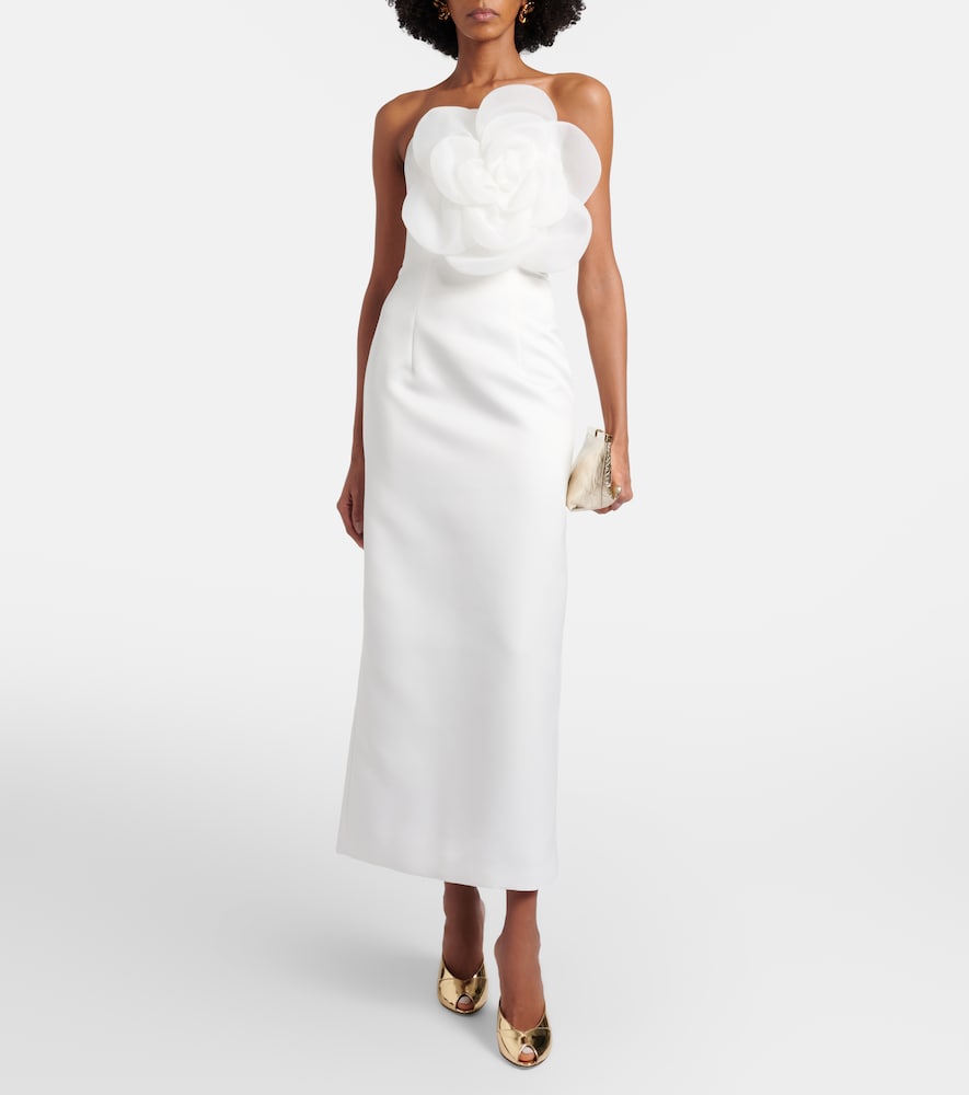 Leo Lin Floral-appliqué maxi dress