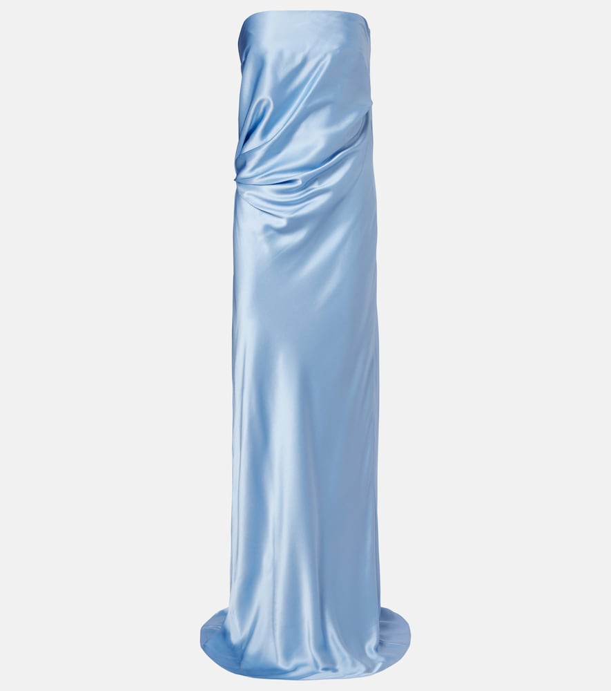 The Sei Draped silk charmeuse bustier gown