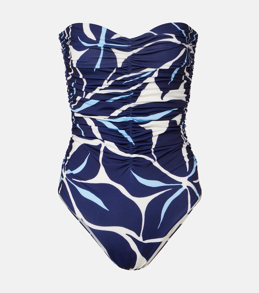 Cala de la Cruz Printed strapless swimsuit