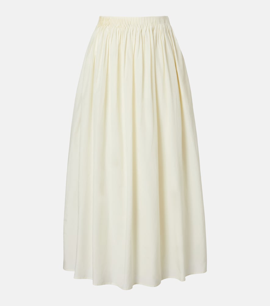 Loulou De Saison Naya Gathered Cotton and Silk Maxi Skirt