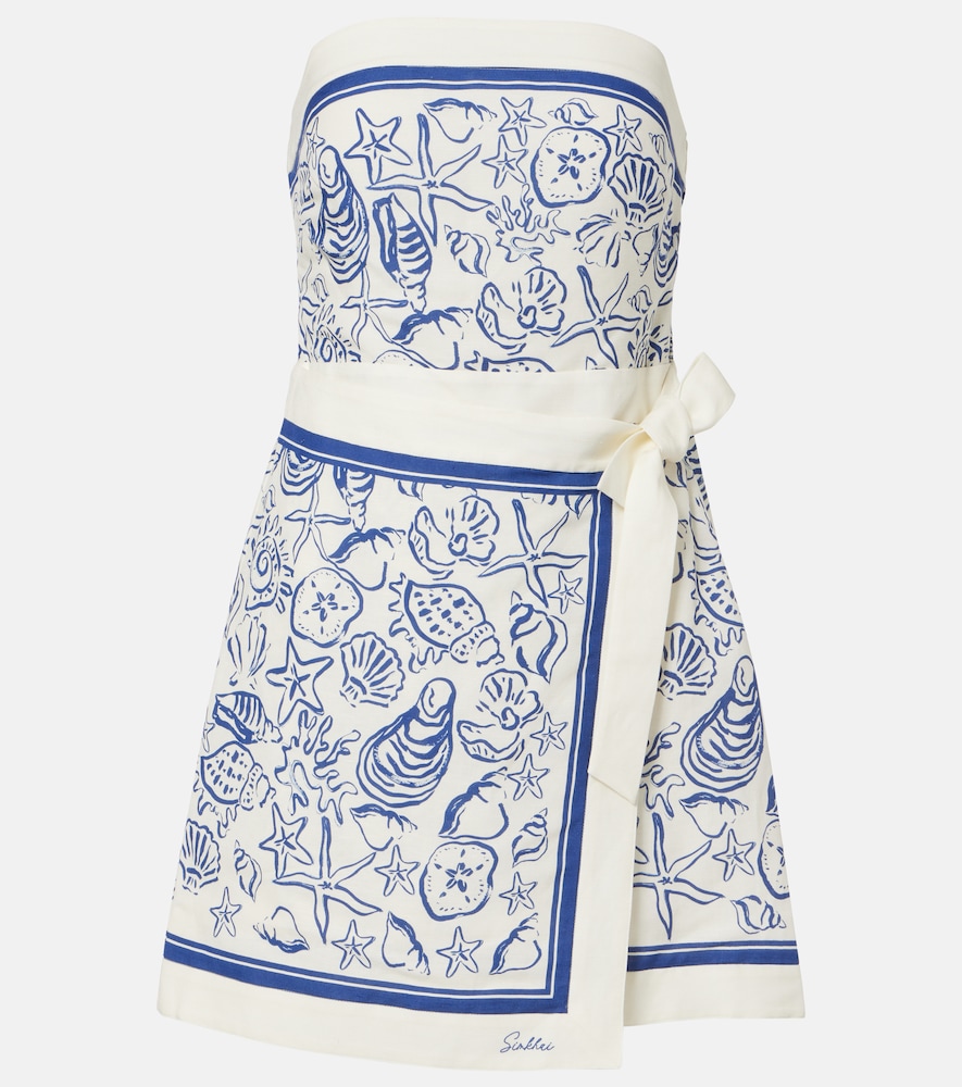 Simkhai Darbie printed linen-blend minidress