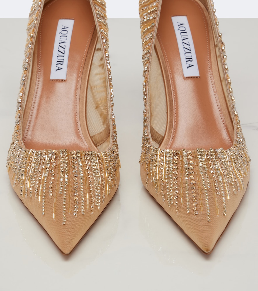 Soft Sky Embellished Tulle And Pumps