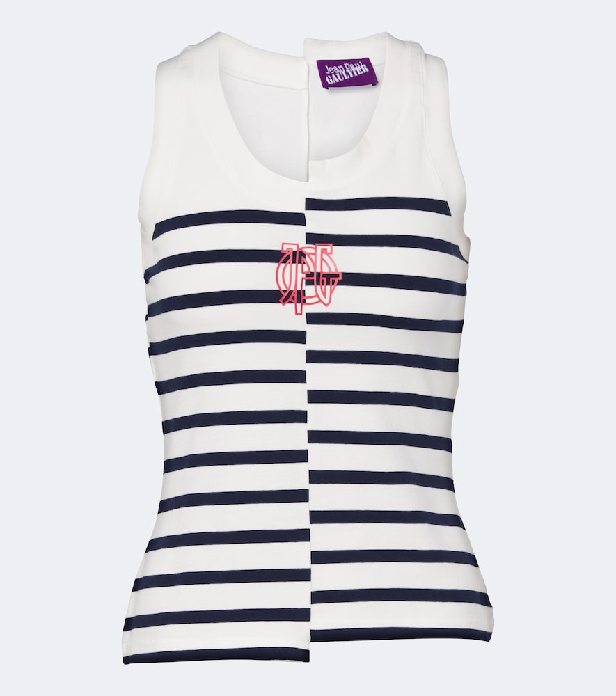 Top in jersey di misto cotone a righe