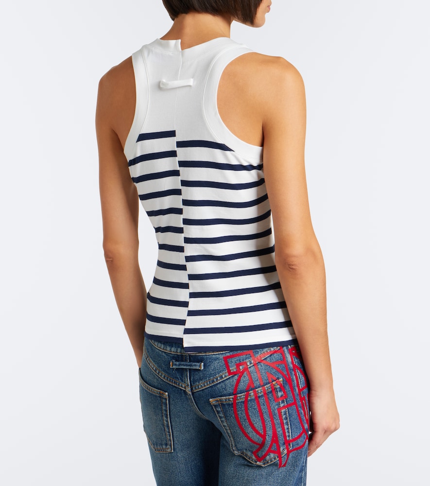 Striped Cotton-Blend Jersey Tank Top