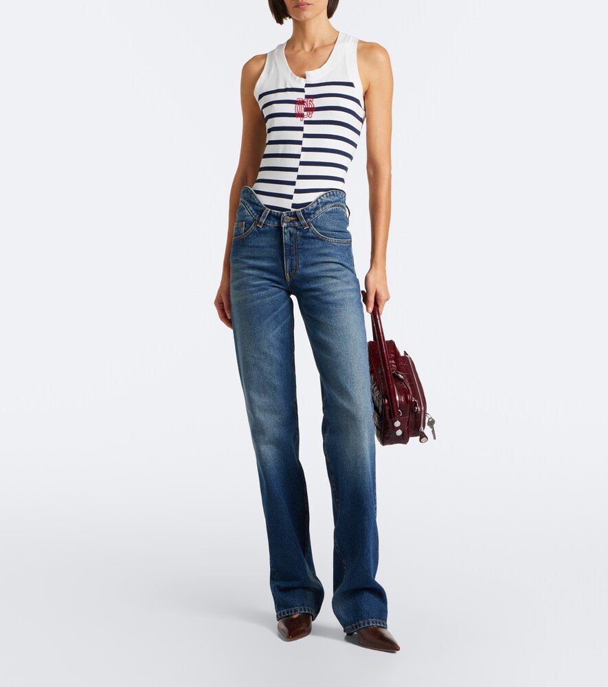 Striped Cotton-Blend Jersey Tank Top