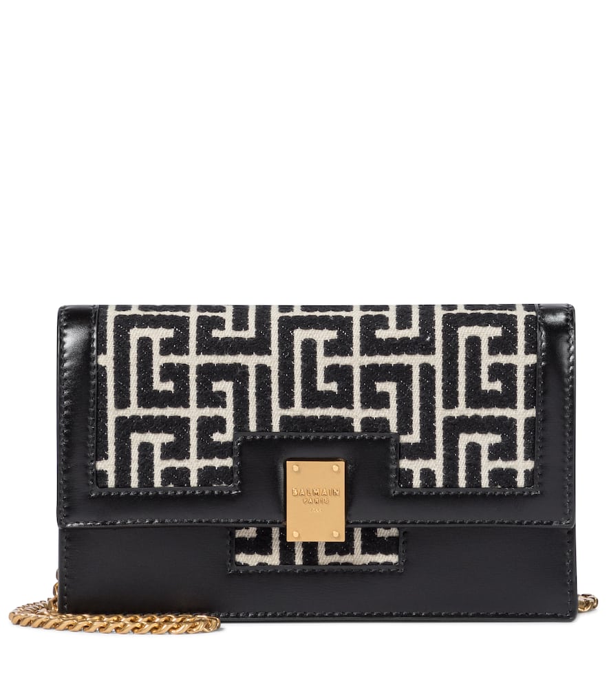 Click to view more detailed imagery on our partner's website Balmain 1945 Mini Jacquard Shoulder Bag In Black