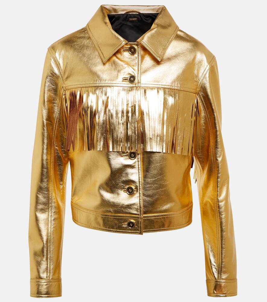 Dodo Bar Or Fringed metallic leather jacket