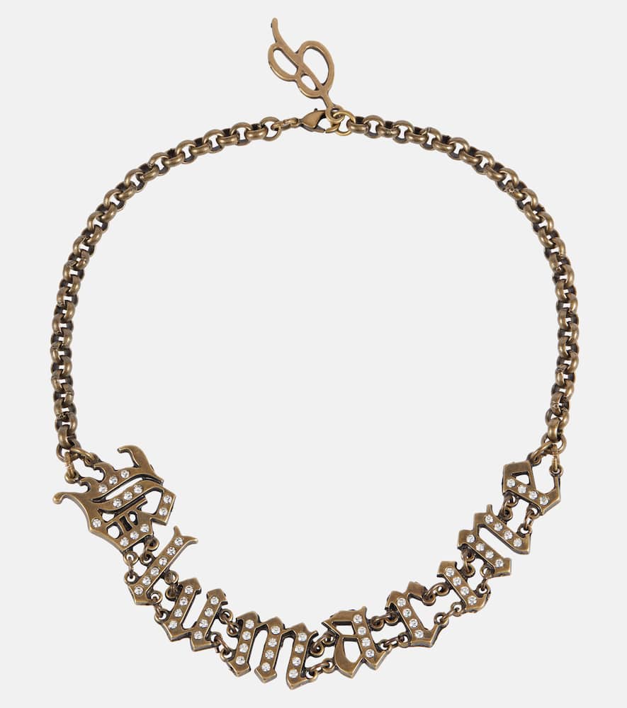 Blumarine Crystal Choker In Ottone Vecchio/crystal