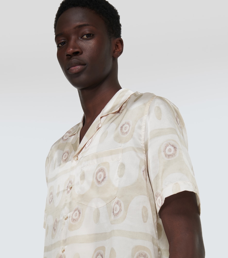  Commas Commas Printed Silk And Cotton Shirt 
