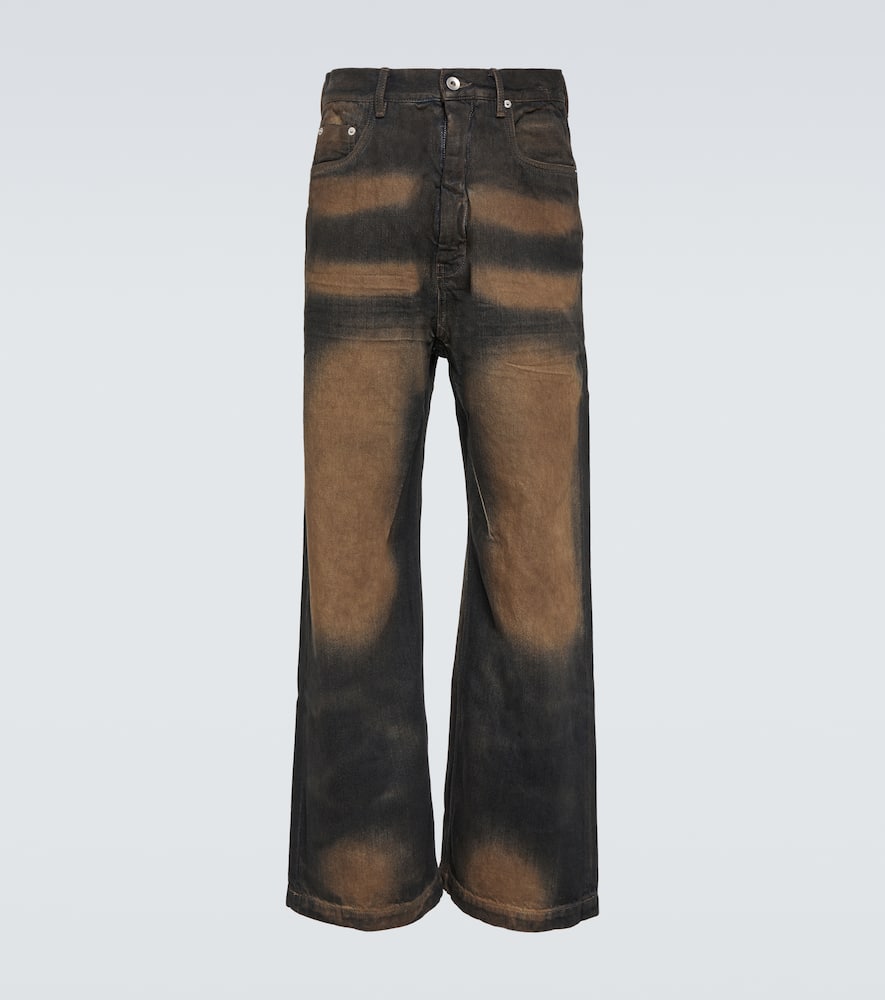 Rick Owens Drkshdw Geth Mud-washed Wide-leg Jeans In Brown