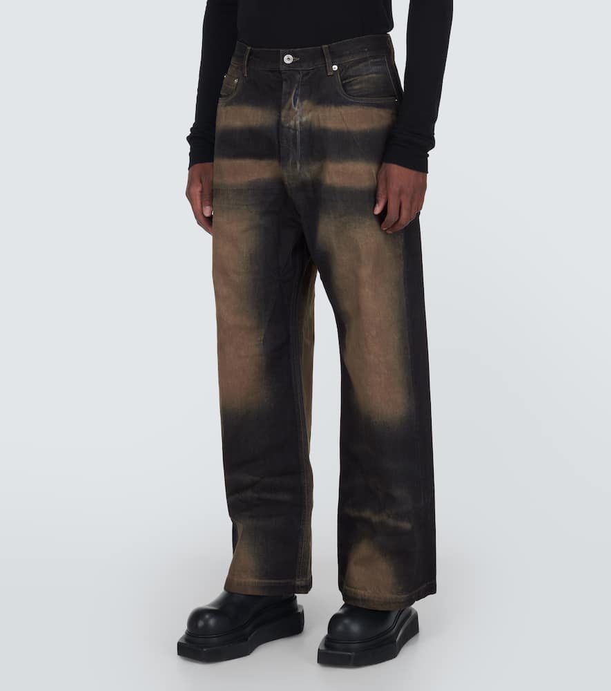 Rick Owens Drkshdw Geth Mud-washed Wide-leg Jeans In Brown