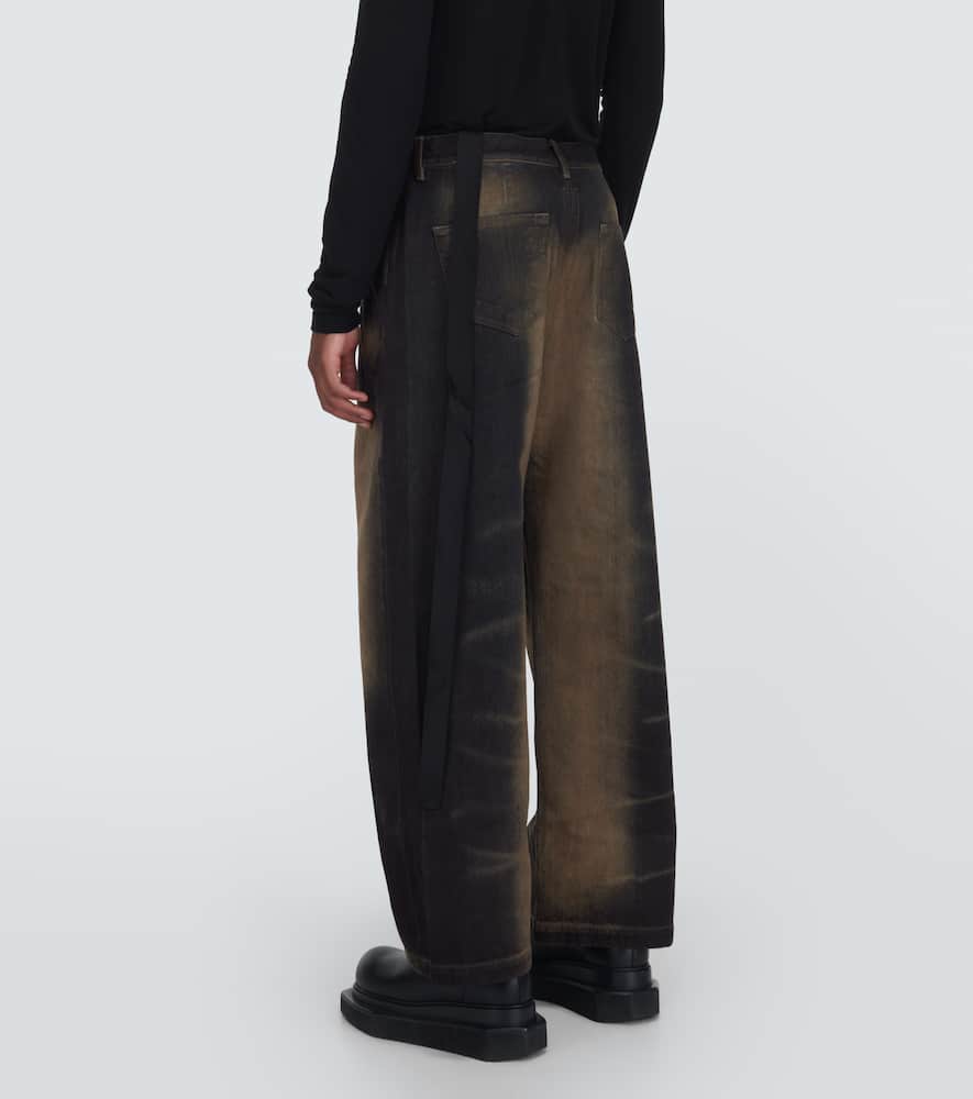 Rick Owens Drkshdw Geth Mud-washed Wide-leg Jeans In Brown