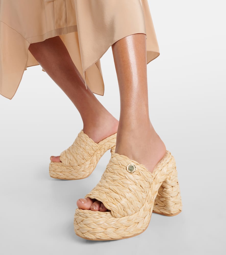 Shop Stella Mccartney Skyla Platform Mules In Beige