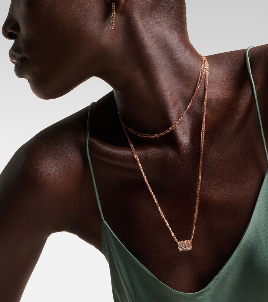 Suzanne Kalan Roundel 18kt rose gold necklace with diamonds
