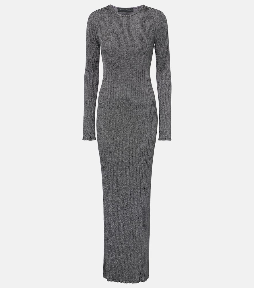Proenza Schouler Joni ribbed-knit lamé maxi dress