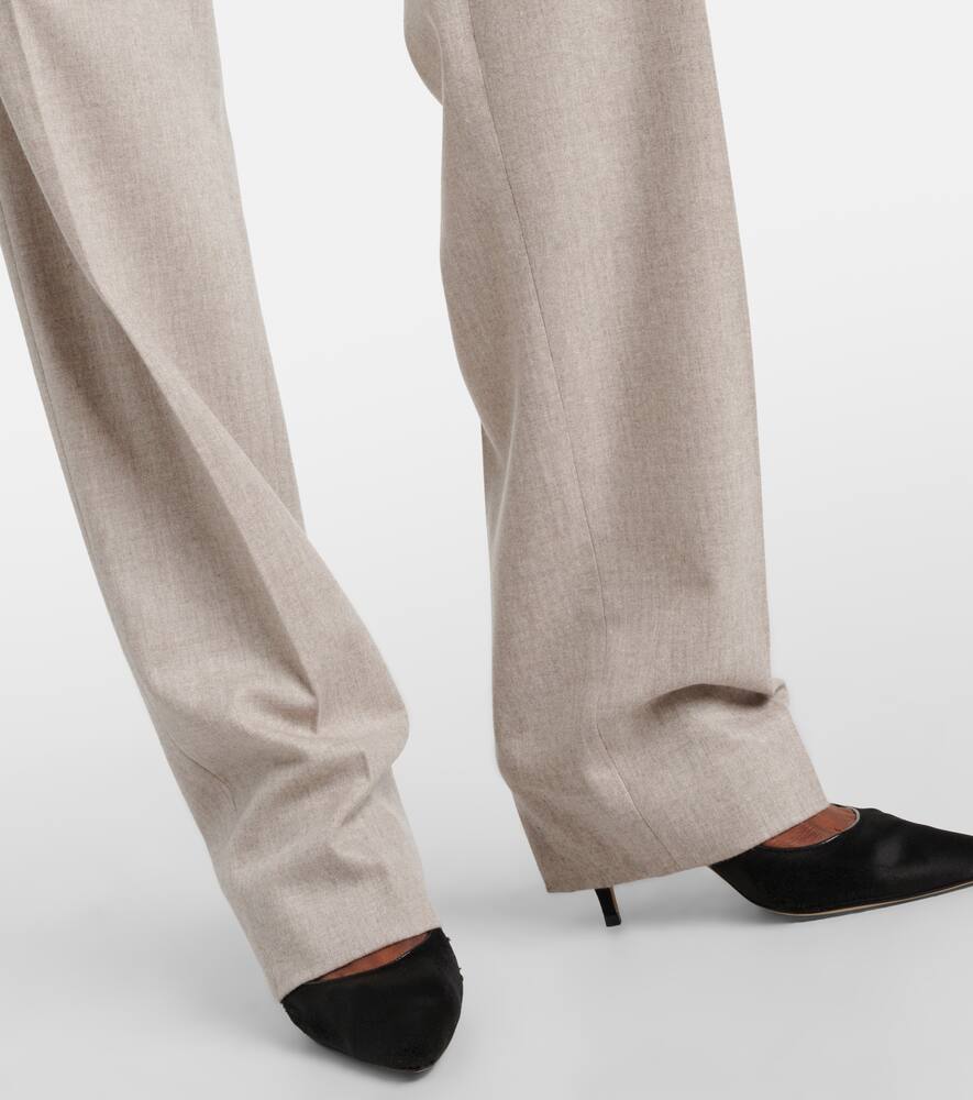 The Row Norbert Wool And Cashmere Straight Pants In Grey