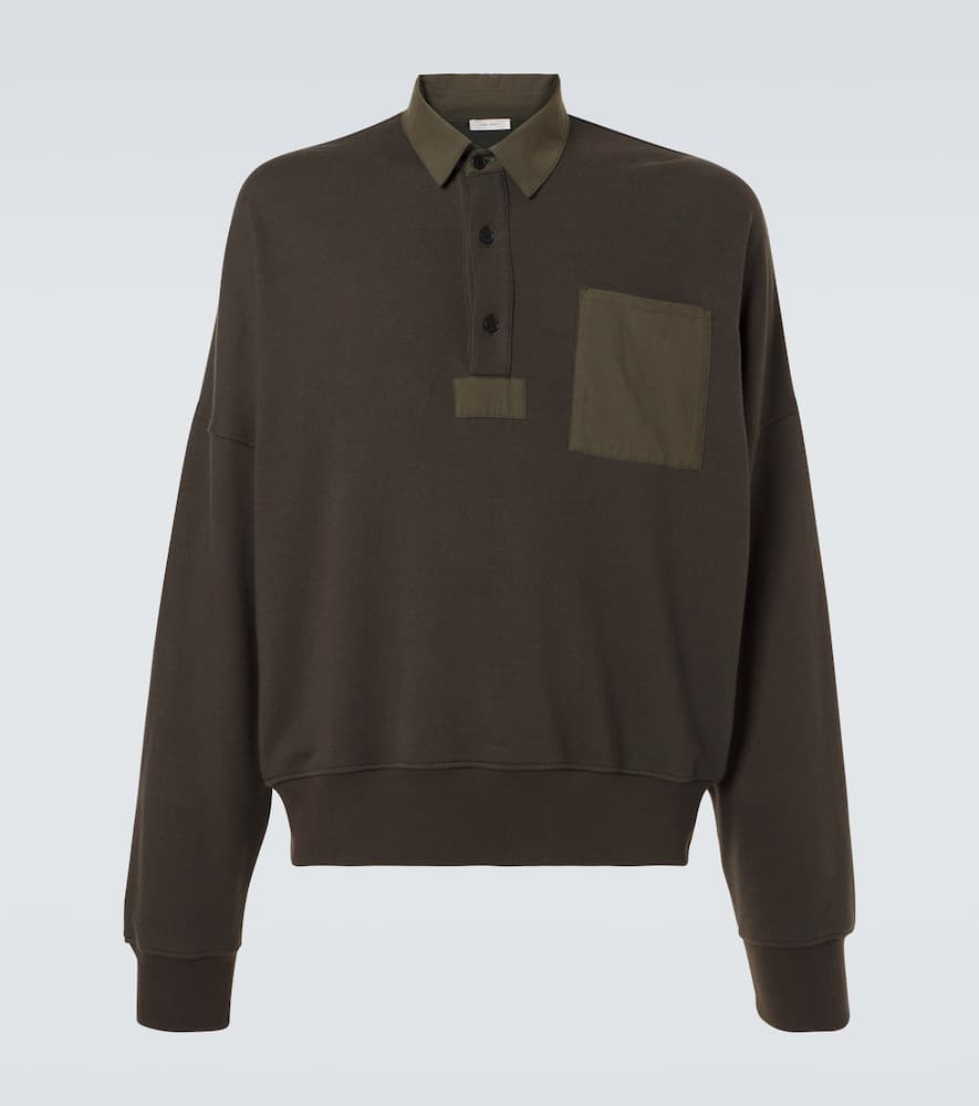The Row Dende Cotton And Cashmere Polo Shirt In Brown