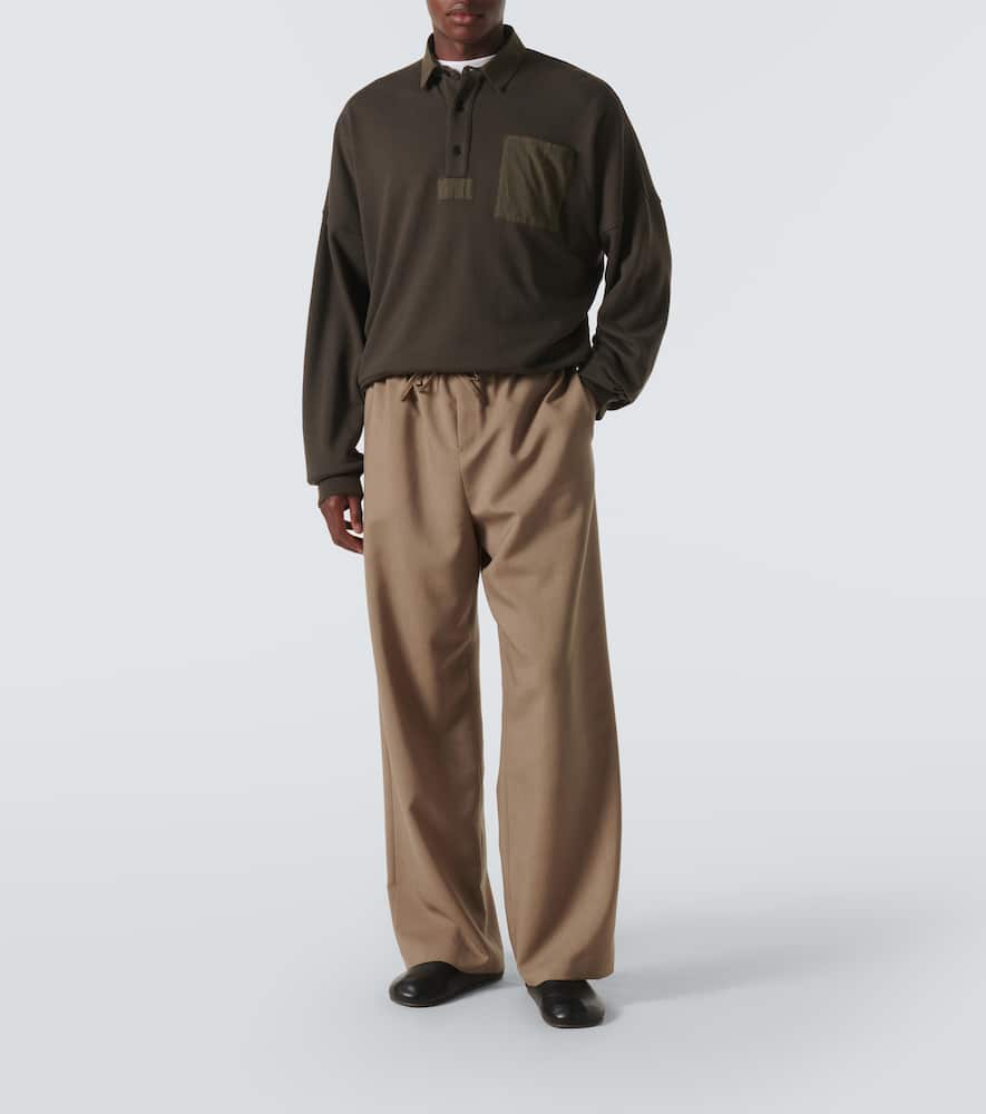 The Row Dende Cotton And Cashmere Polo Shirt In Brown