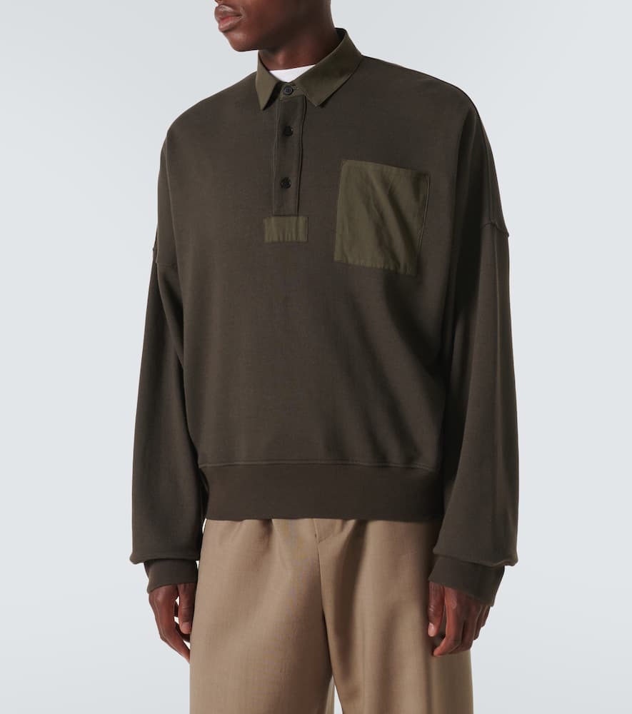The Row Dende Cotton And Cashmere Polo Shirt In Brown