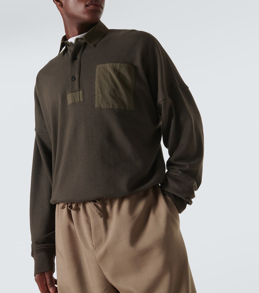 The Row Dende Cotton And Cashmere Polo Shirt In Brown