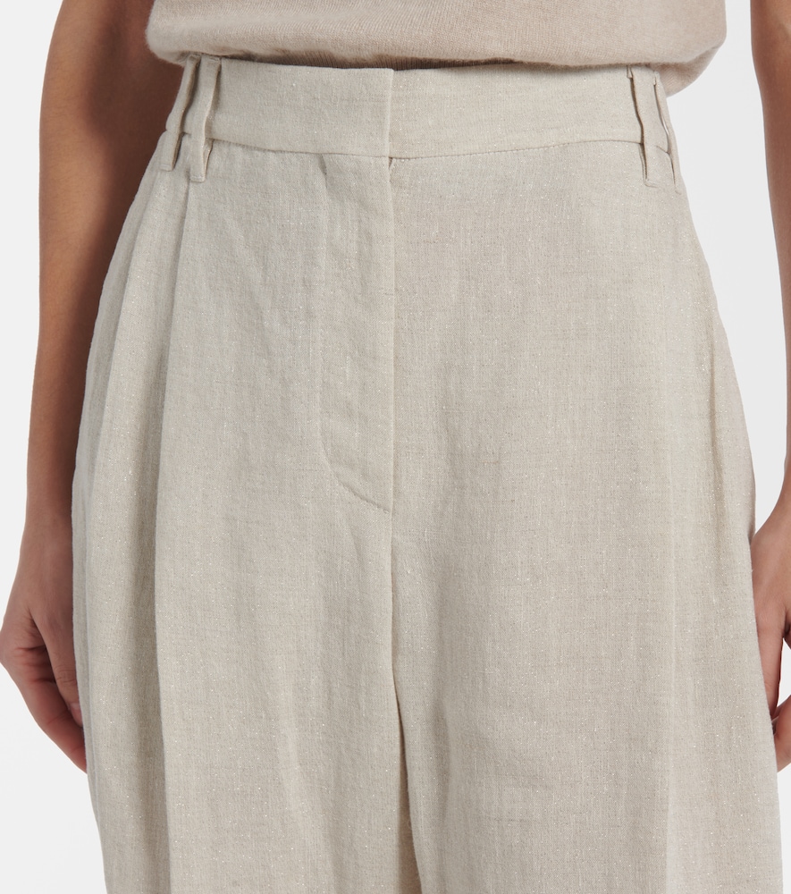 Brunello Cucinelli Neutral Corduroy Wide-leg Trousers In Beige