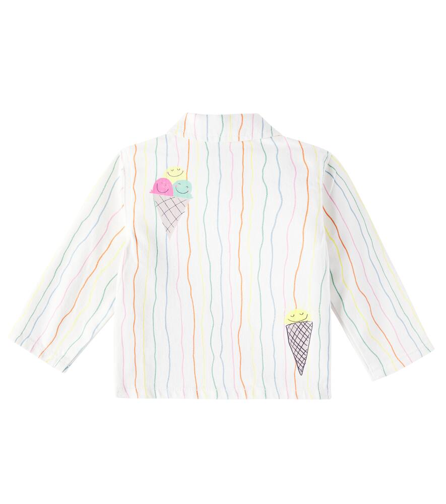 Stella Mccartney Baby Striped Printed Denim Jacket In White