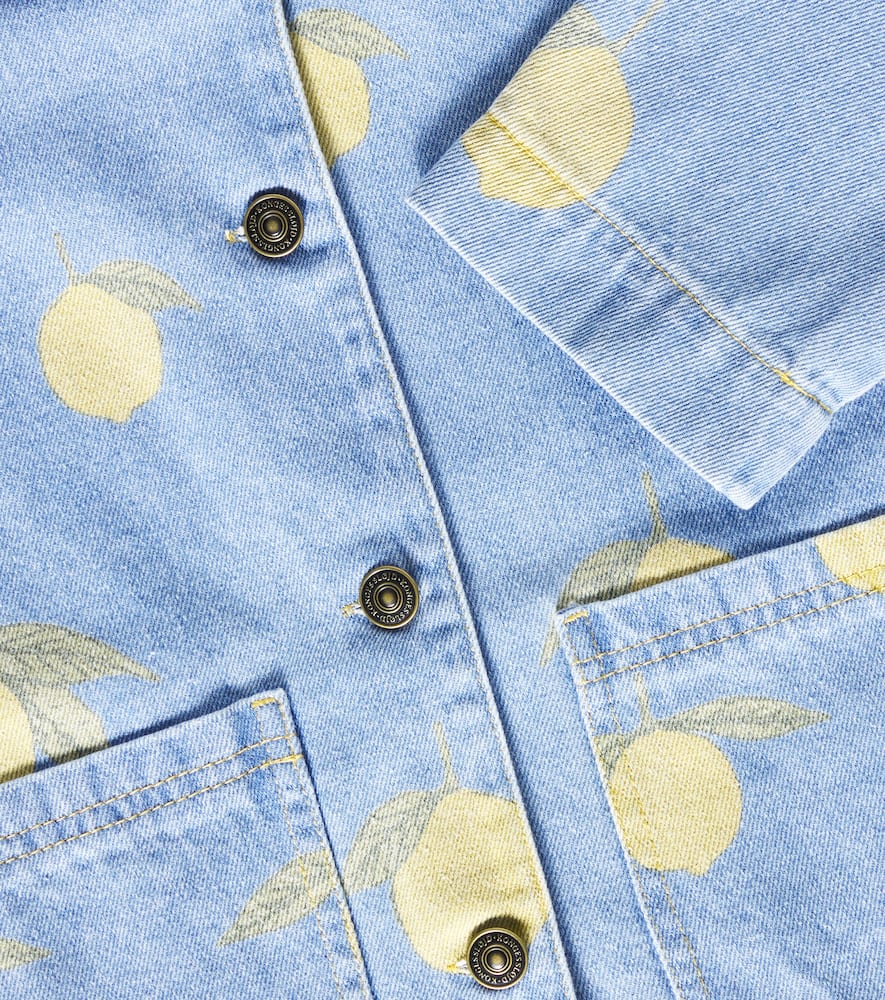 Konges Slojd Magot Printed Denim Jacket In Blue