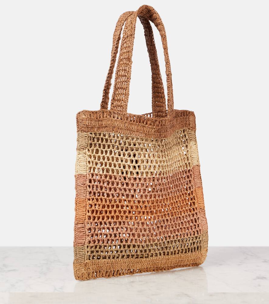 Chloé Chloe Summer Banana Logo Raffia Tote