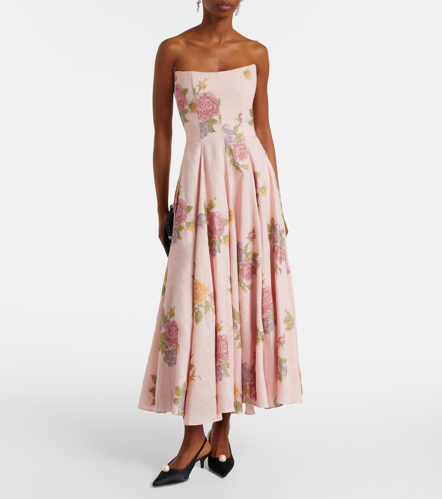  Markarian Markarian Midikleid Aus Leinen 