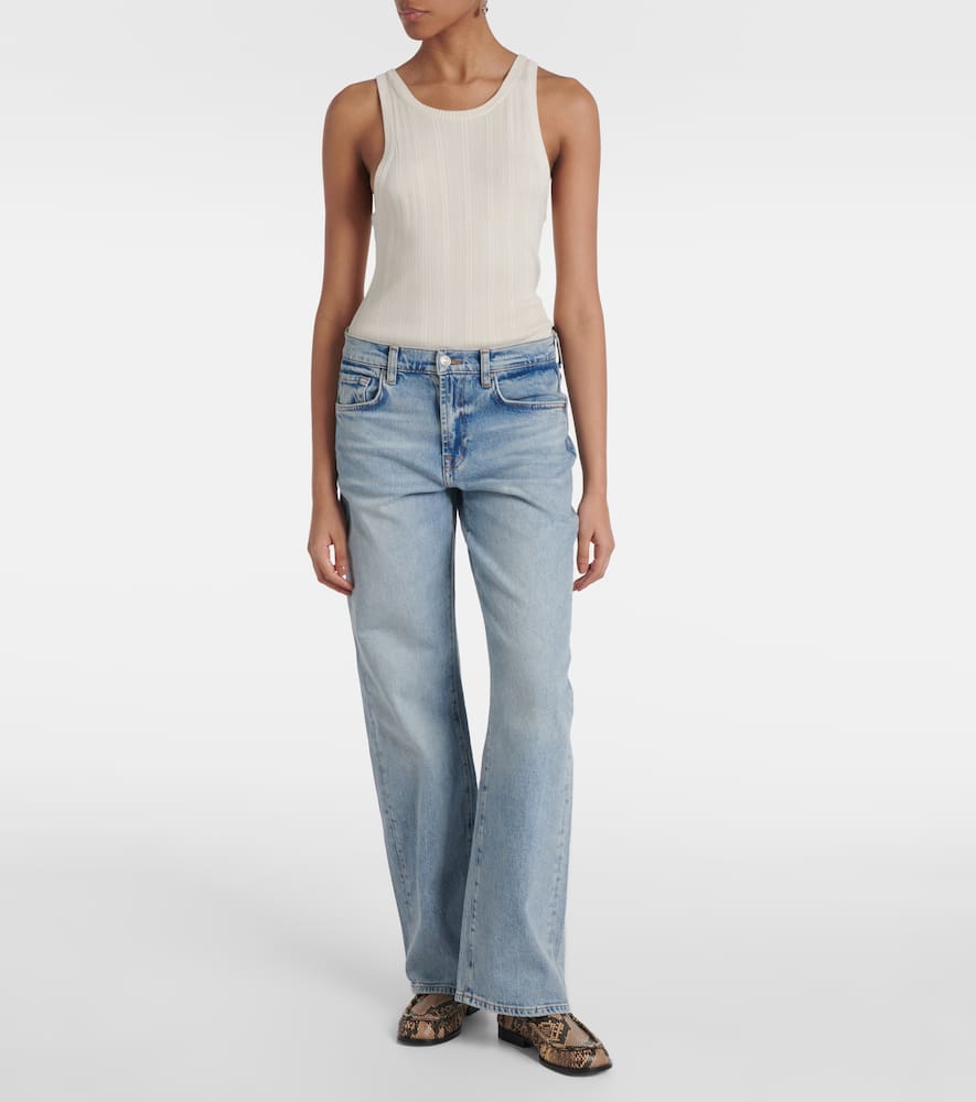 7 For All Mankind Womens Sunset Beach Calie Straight Ankle Cropped Denim Jeans In Blue
