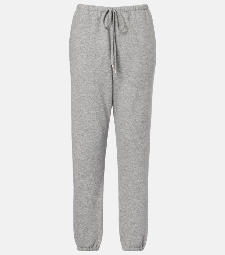 The Row Teo Cashmere And Cotton Sweatpants In Gray