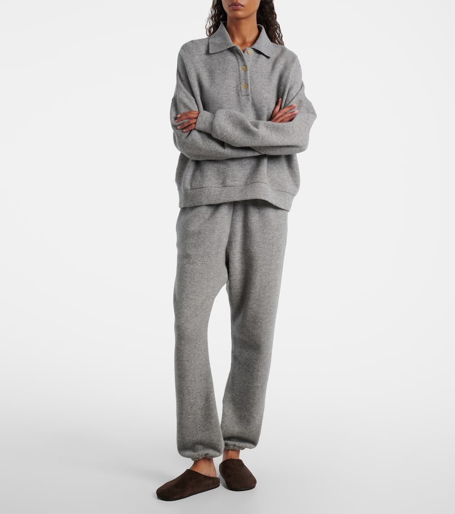The Row Teo Cashmere And Cotton Sweatpants In Gray