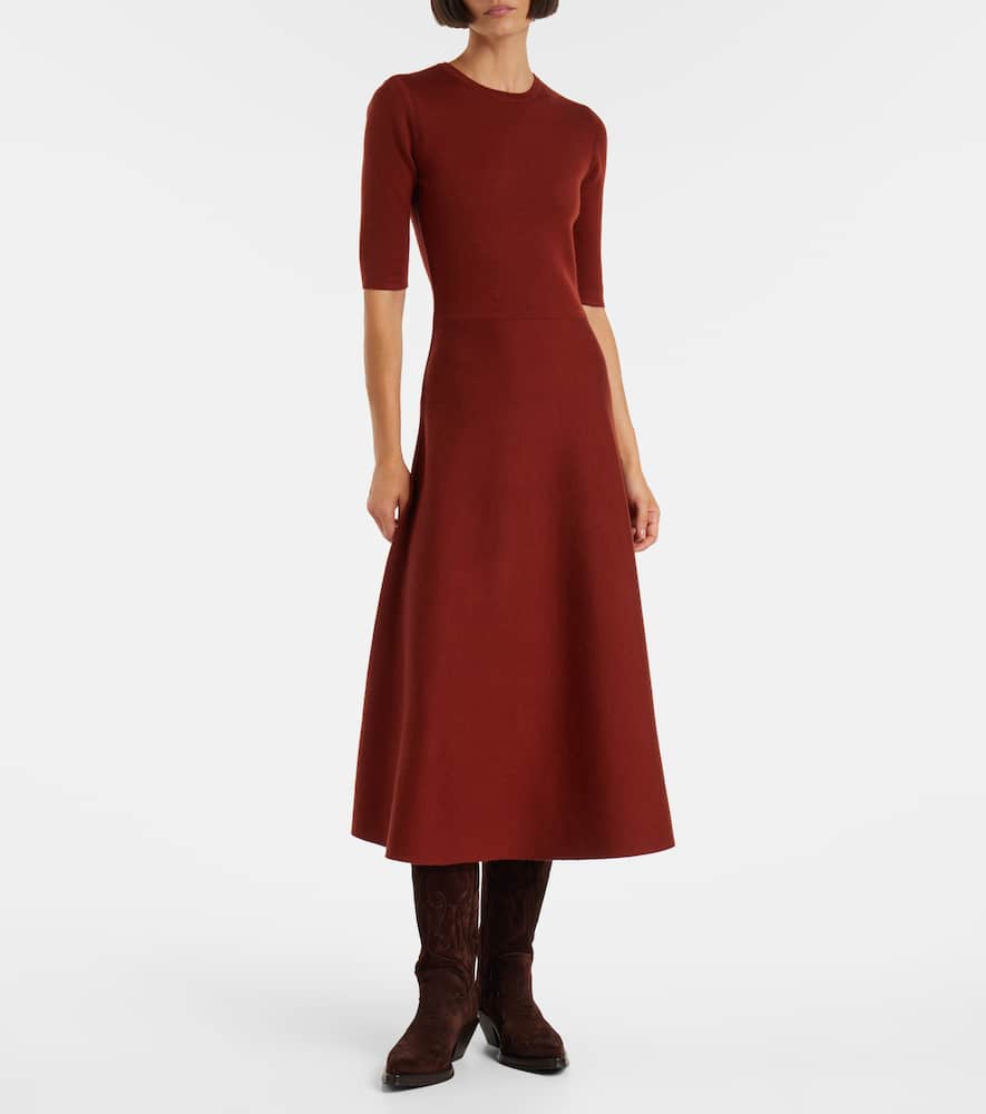 Gabriela Hearst Wool, Cashmere, And Silk Maxi Dress In Red