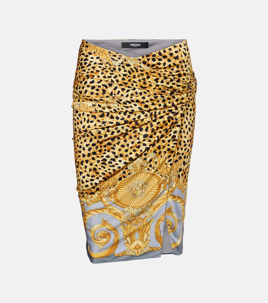 Versace Women's Multicoloured Printed Gathered Jersey Miniskirt UK Size 6 - Mytheresa