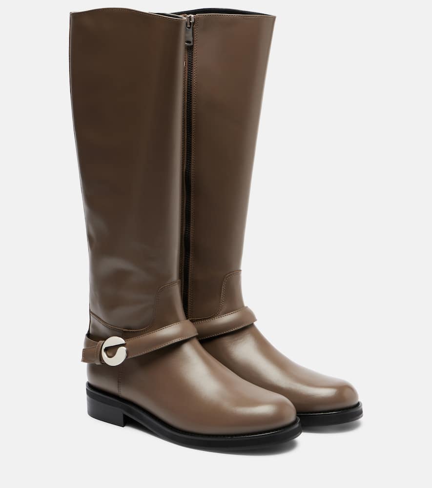 Coperni Cavalier Leather Knee-high Boots In Brown