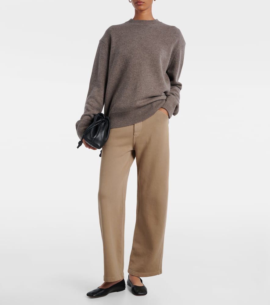 Nili Lotan Tribeca Cotton Jersey Sweatpants In Brown